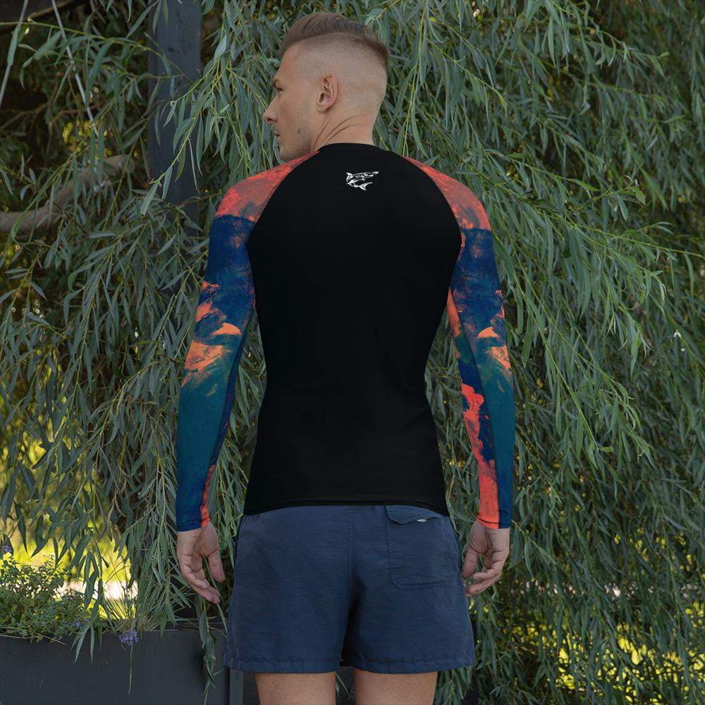 Acbjj Rash Guard Men's Orange BJJ Rash Guard (Abstract Azure) - Shop MMA Gear ...