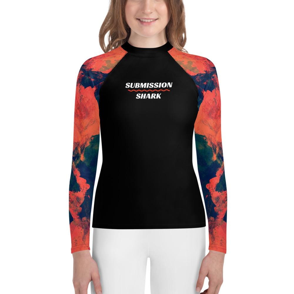 jiu jitsu gear BJJ apparel Abstract Azure ~ Youth Rash Guard