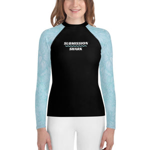 jiu jitsu gear BJJ apparel Baby Blue Beauty ~ Youth Rash Guard