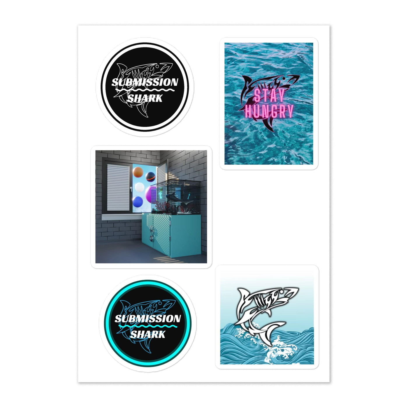 jiu jitsu gear BJJ apparel Blue Ocean Sticker sheet