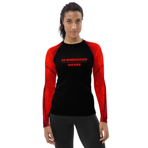 jiu jitsu gear BJJ apparel Crimson Passion ~ Women's Rash Guard *