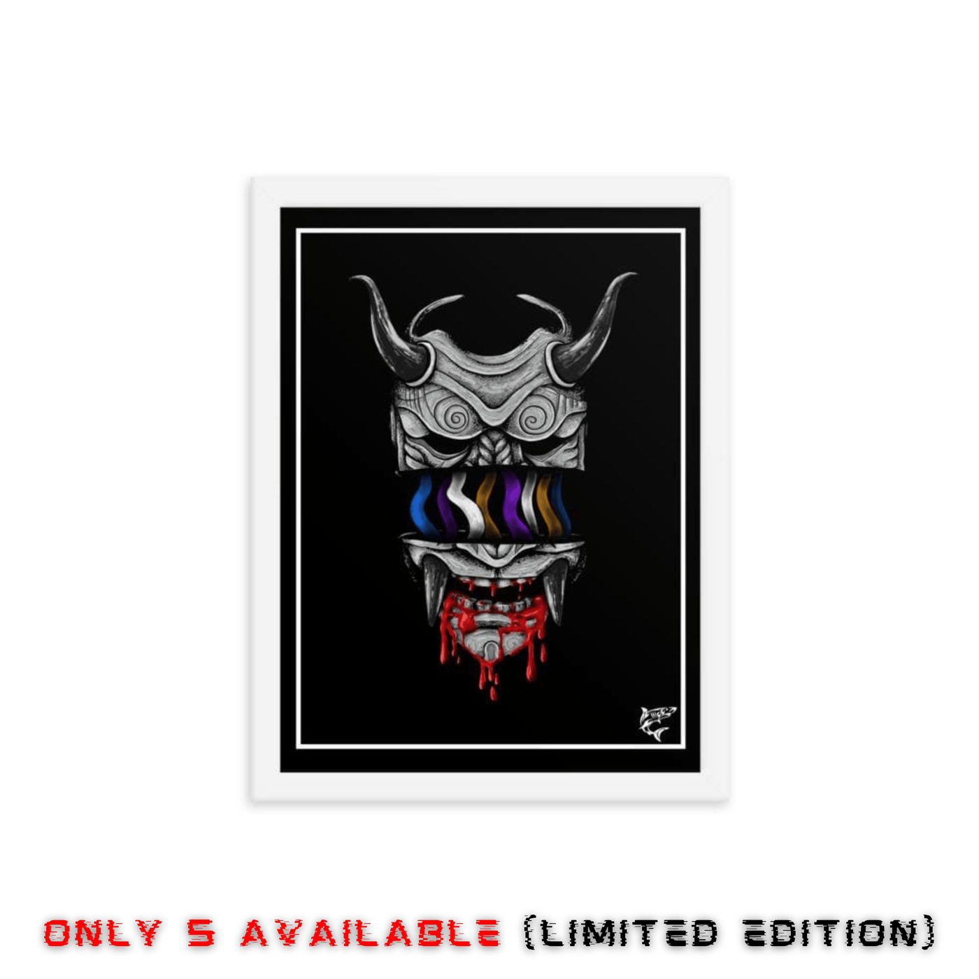 jiu jitsu gear BJJ apparel Divided Demon (Black) ~ Framed Art