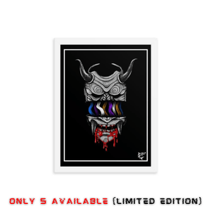 jiu jitsu gear BJJ apparel Divided Demon (Black) ~ Framed Art