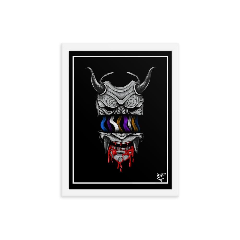 jiu jitsu gear BJJ apparel Divided Demon (Black) ~ Framed Art