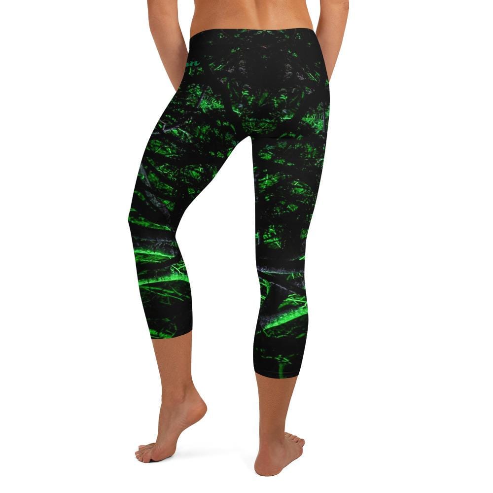 jiu jitsu gear BJJ apparel Green Forest Glow ~ Capri Leggings