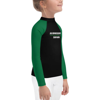 jiu jitsu gear BJJ apparel Green SS Premium Standard ~ Kid's Rash Guard