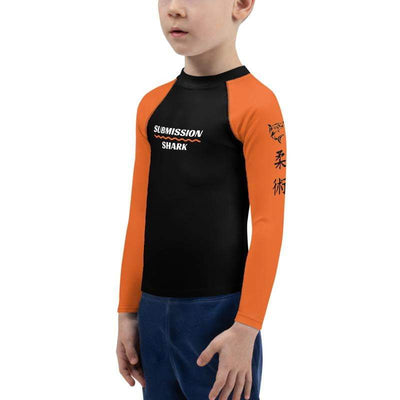 jiu jitsu gear BJJ apparel Orange SS Premium Standard ~ Kid's Rash Guard