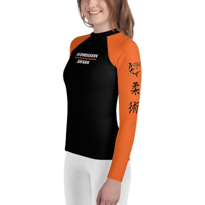 jiu jitsu gear BJJ apparel Orange SS Premium Standard ~ Youth Rash Guard