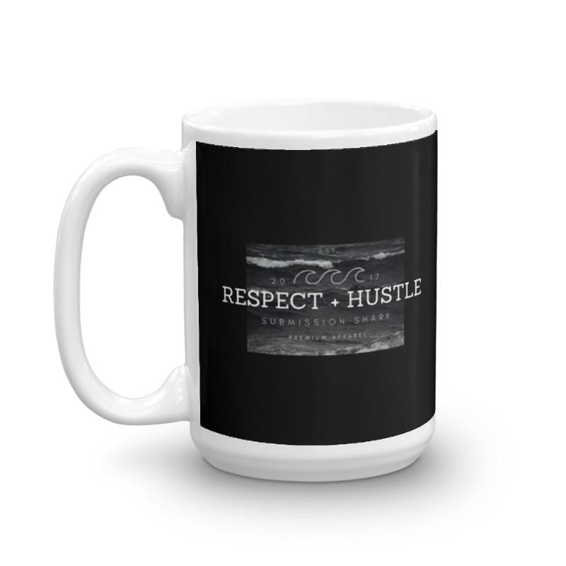 jiu jitsu gear BJJ apparel Respect + Hustle Mug | Submission Shark