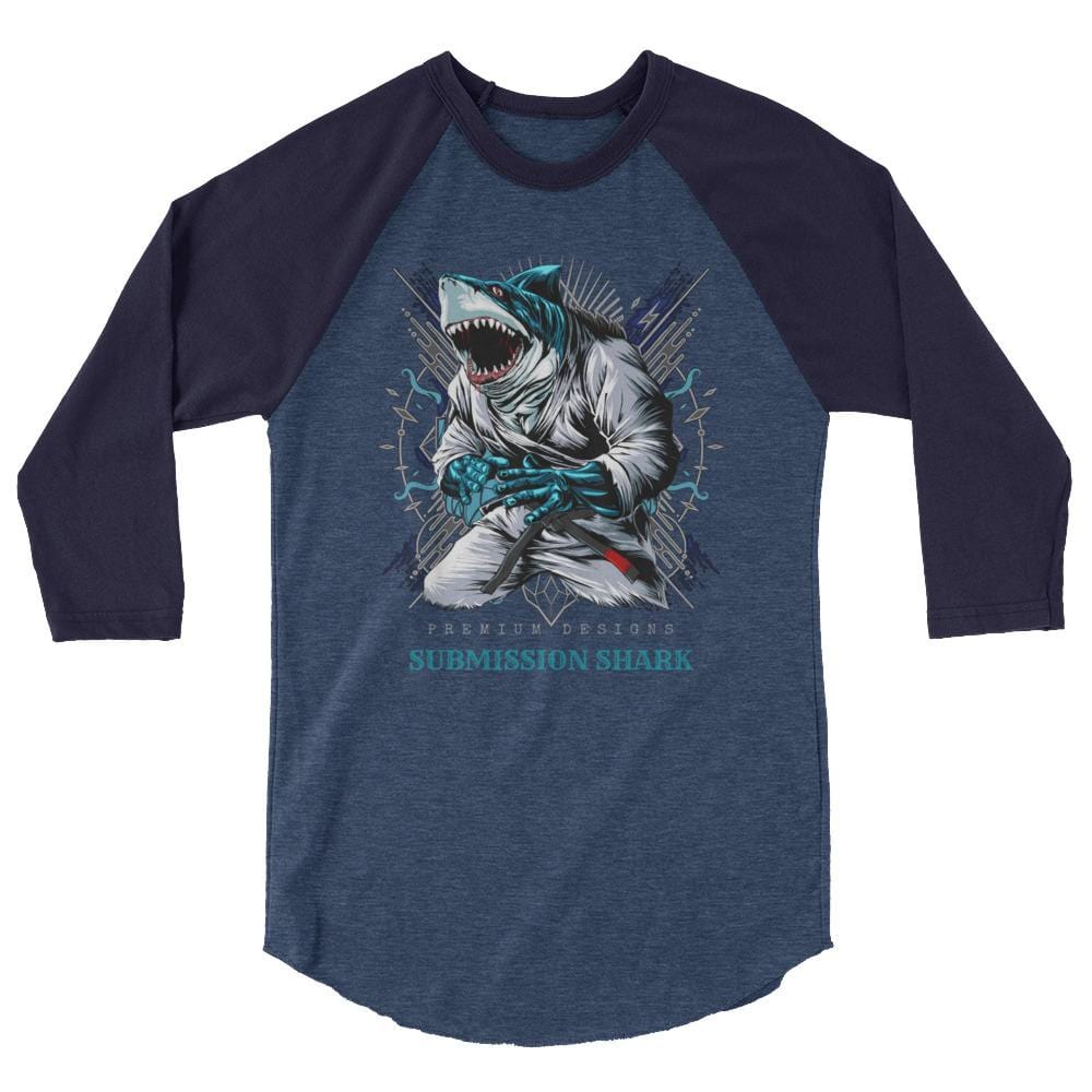 jiu jitsu gear BJJ apparel Shark Frenzy ~ 3/4 sleeve raglan shirt