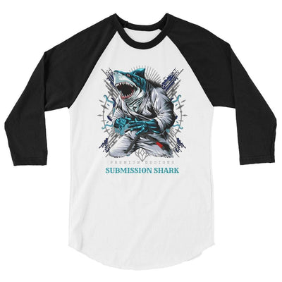 jiu jitsu gear BJJ apparel Shark Frenzy ~ 3/4 sleeve raglan shirt