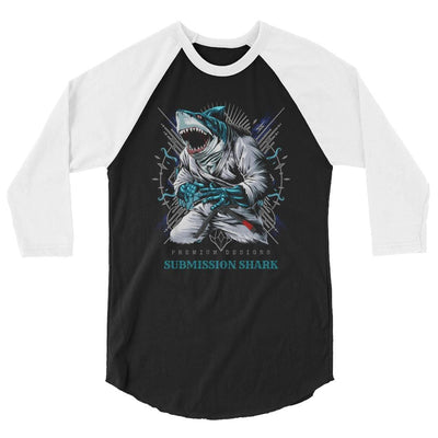 jiu jitsu gear BJJ apparel Shark Frenzy ~ 3/4 sleeve raglan shirt