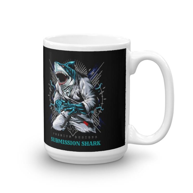 jiu jitsu gear BJJ apparel Shark Frenzy Mug | Submission Shark