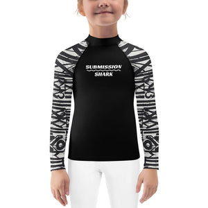 jiu jitsu gear BJJ apparel White Noise ~ Kids Rash Guard