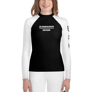 jiu jitsu gear BJJ apparel White SS Premium Standard ~ Youth Rash Guard