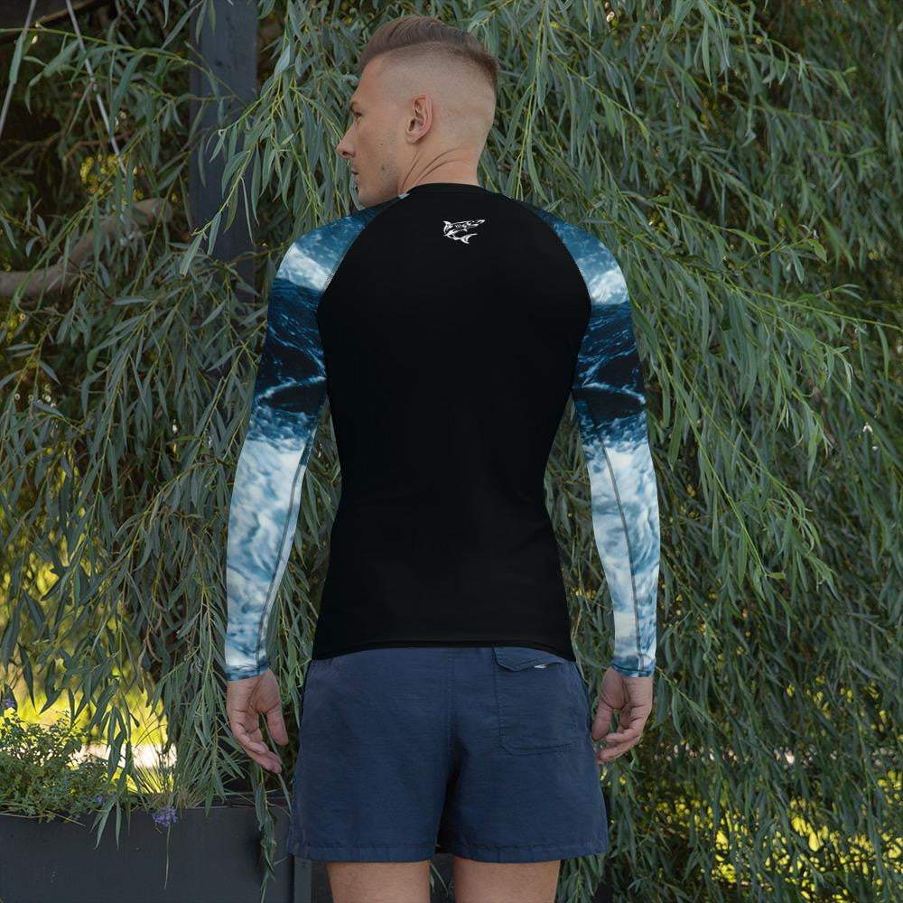 Men's Blue & Black BJJ Rash Guard (Wicked Waves) - Shop MMA Gear ...