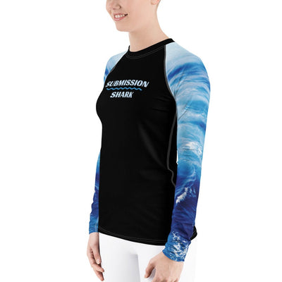 jiu jitsu gear BJJ apparel Wonderful Waves ~ Women's Rash Guard *