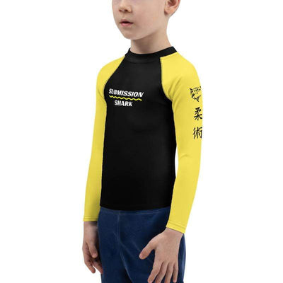 jiu jitsu gear BJJ apparel Yellow SS Premium Standard ~ Kid's Rash Guard