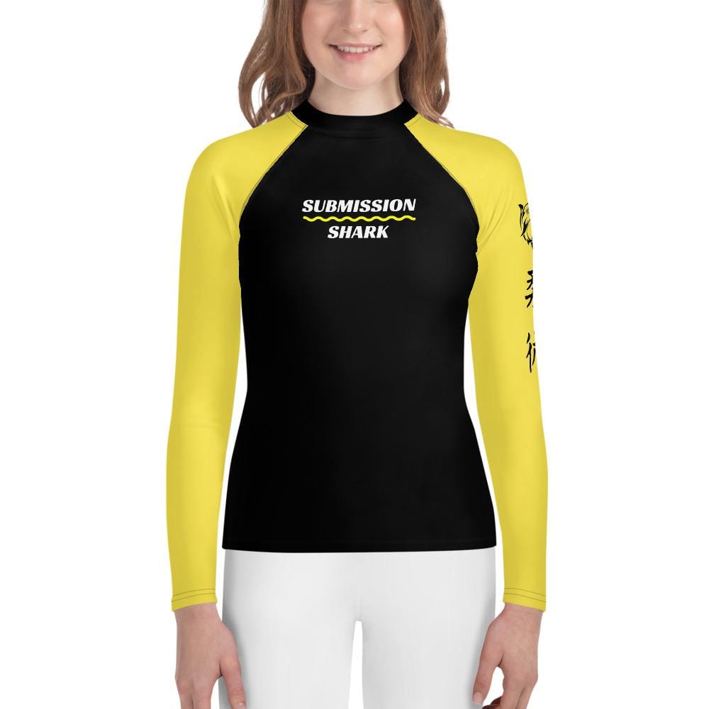 Youth BJJ Rash Guard (Yellow SS Premium Standard) – Submission Shark